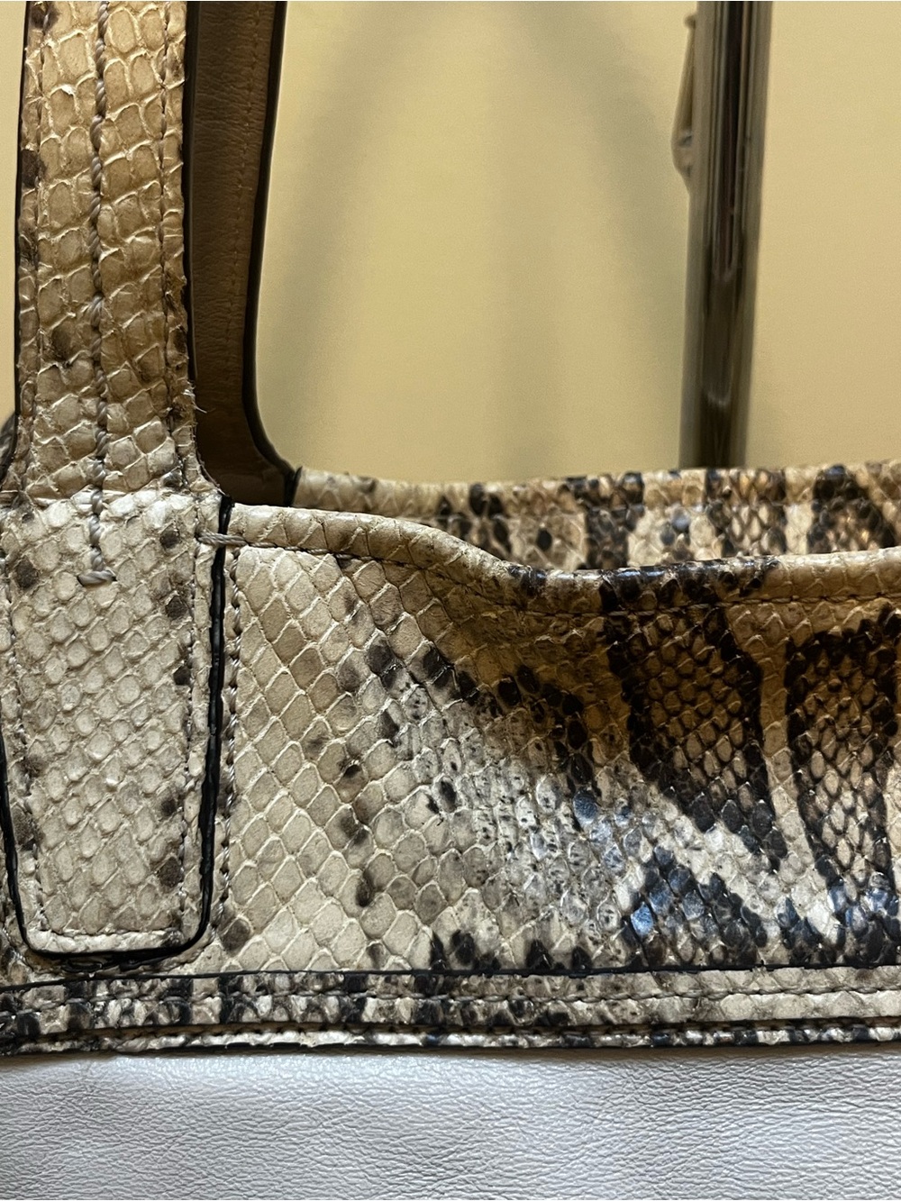 Coach Audrey Python Embossed Op Art Leather Slim Tote - Picture 6 of 12